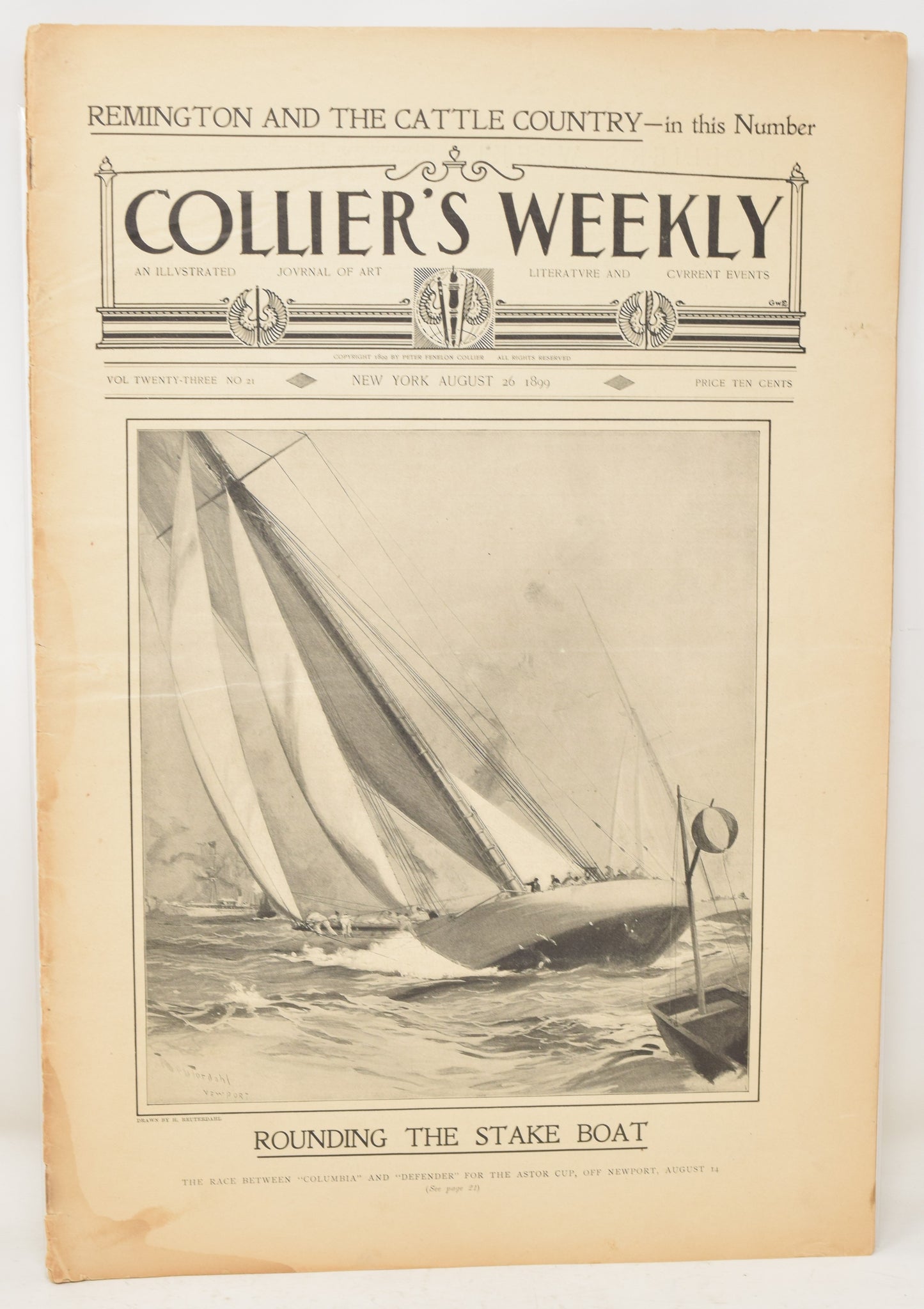 Colliers Weekly Vol 23 21 August 26 1899 Astor Cup HG Wells Frederick Remington