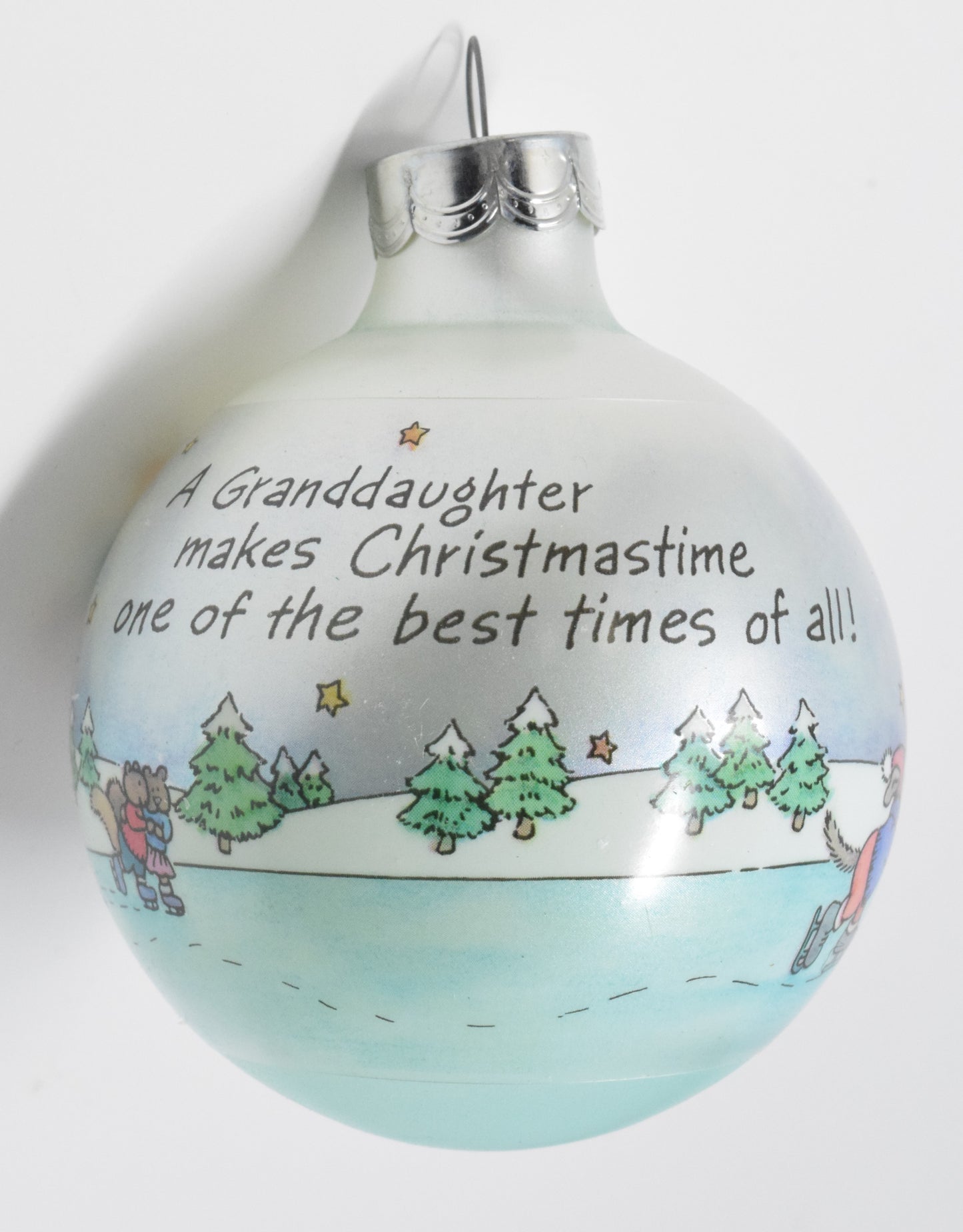 Hallmark Keepsake Granddaughter Glass Christmas Ornament 1989 NIB