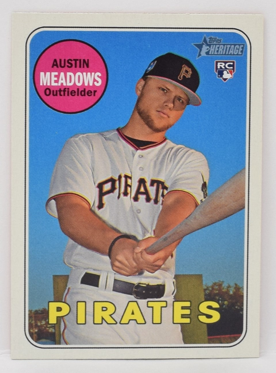 Austin Meadows Baseball Card Topps Heritage 2018 568 RC Rooki Pirates NM