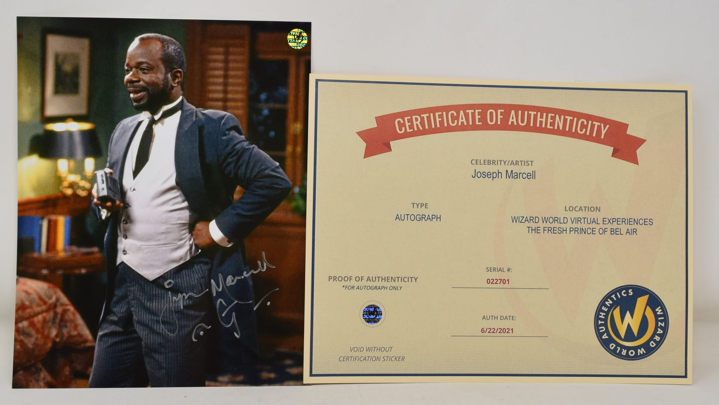 Joseph Marcell Fresh Prince Of Bel Air Suit Signed Autograph 8 x 10 Photo COA