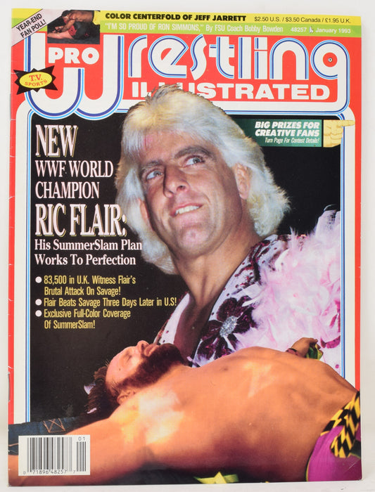 Pro Wrestling Illustrated Magazine January 1993 FN VF WWE WWF Ric Flair