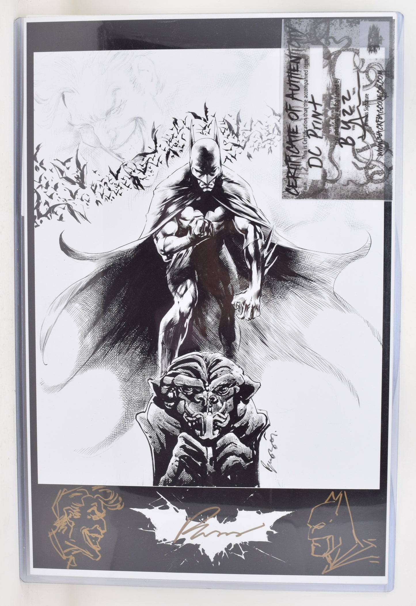 Batman Joker Print 11 x 17 Signed Buzz Remark Sketch