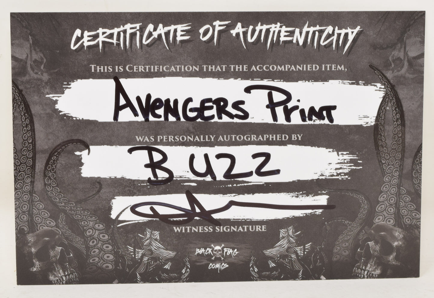 Avengers 4 Print 11 x 14 Signed Buzz Sketch Pin-Up GGA