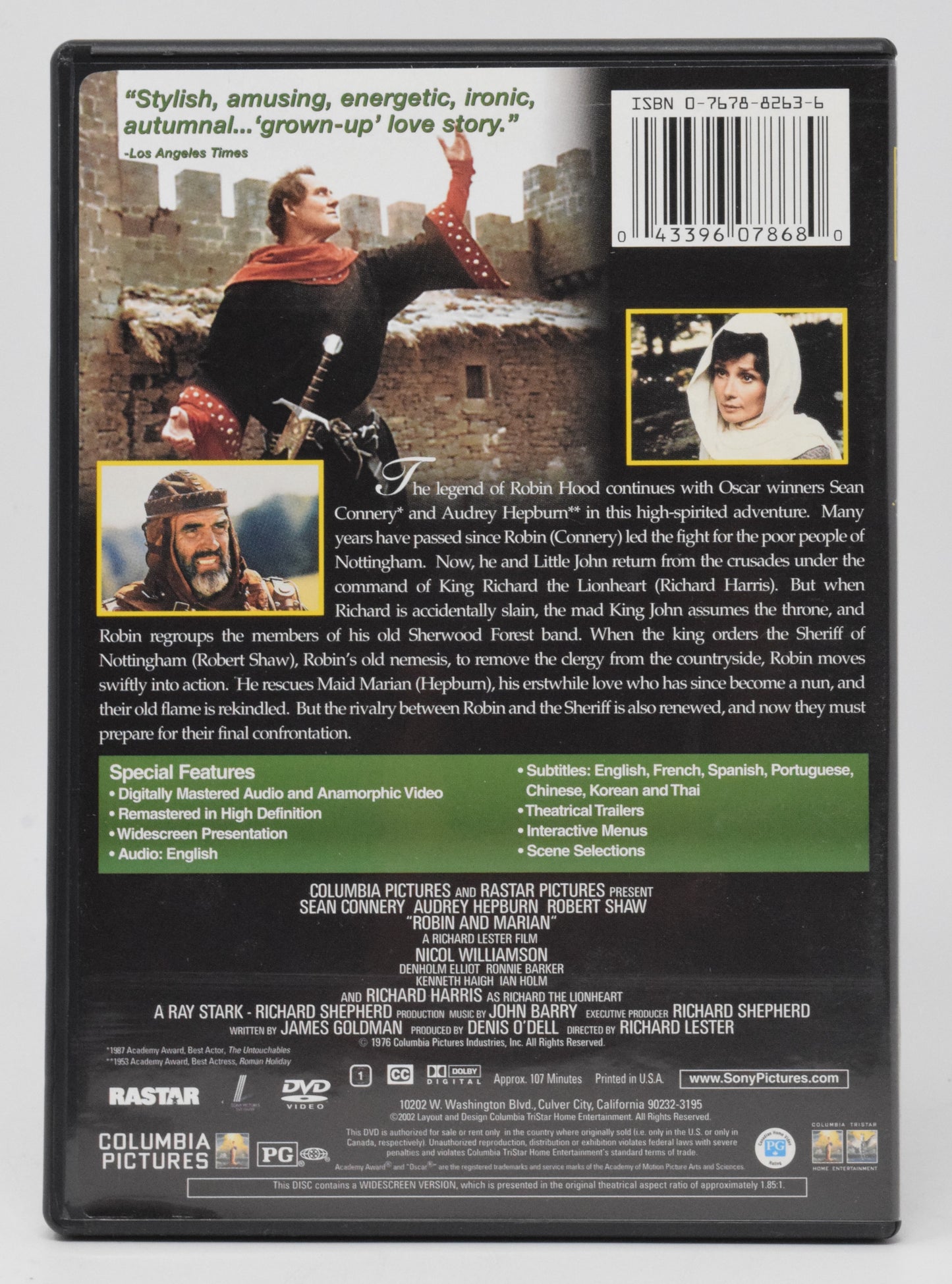 Robin and Marian DVD Sean Connery Audrey Hepburn