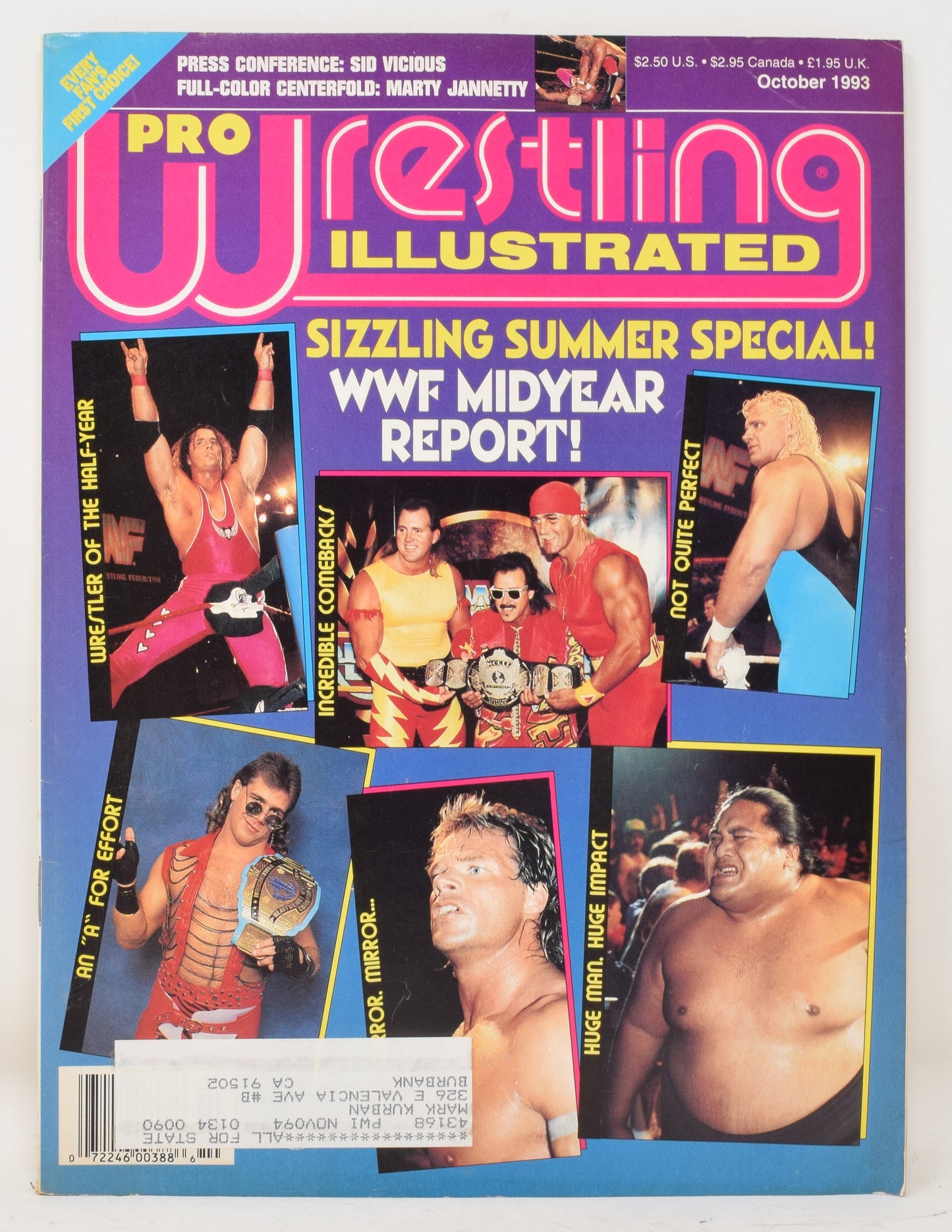 Pro Wrestling Illustrated Magazine October 1993 VF WWE WWF Hulk Hogan