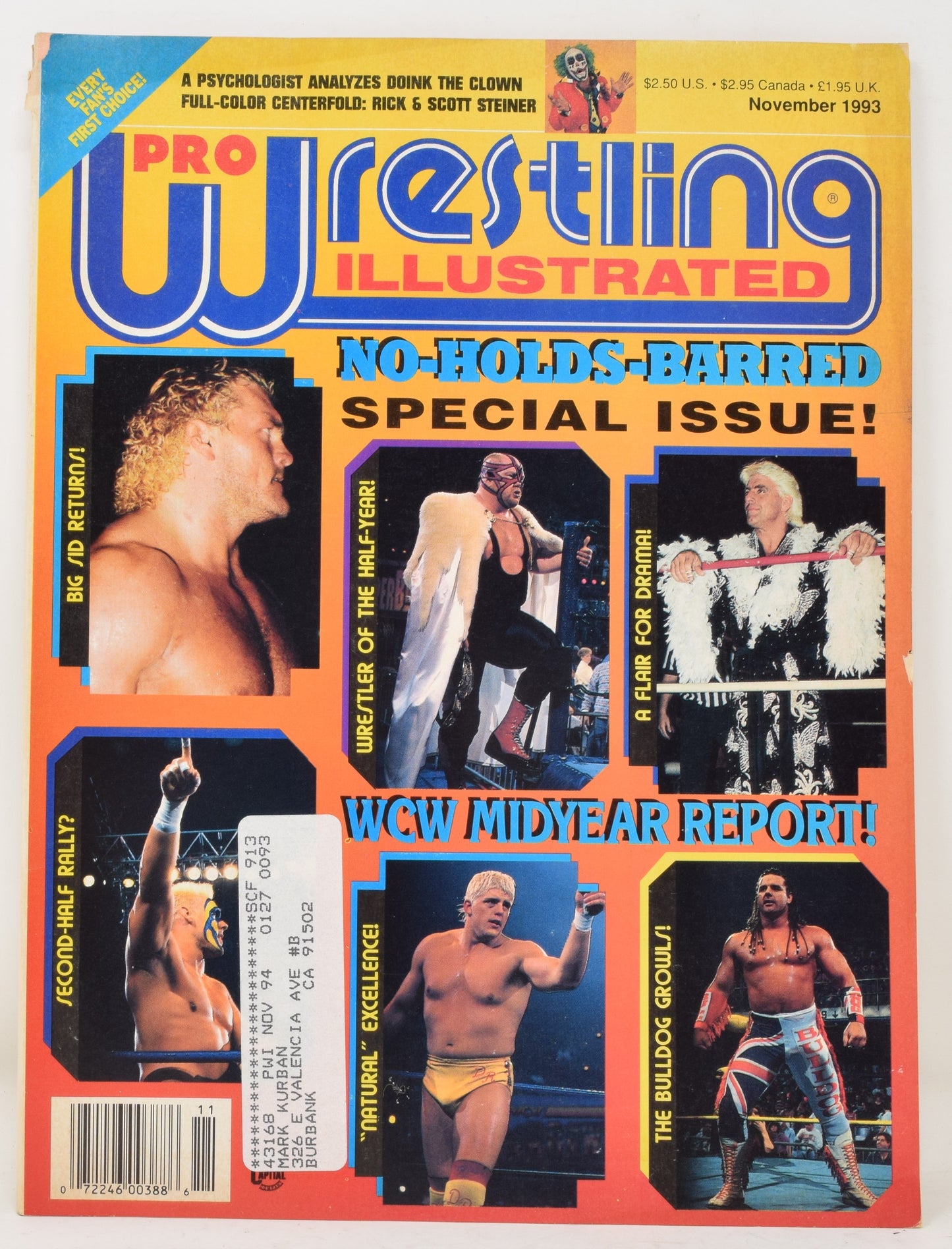 Pro Wrestling Illustrated Magazine November 1993 FN WWE WWF Ric Flair