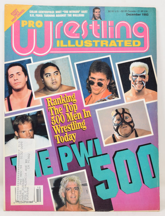 Pro Wrestling Illustrated Magazine December 1993 VF WWE WWF Brett Hart