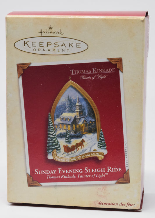 Hallmark Keepsake Sunday Evening Sleigh Ride Christmas Ornament 2002 NIB