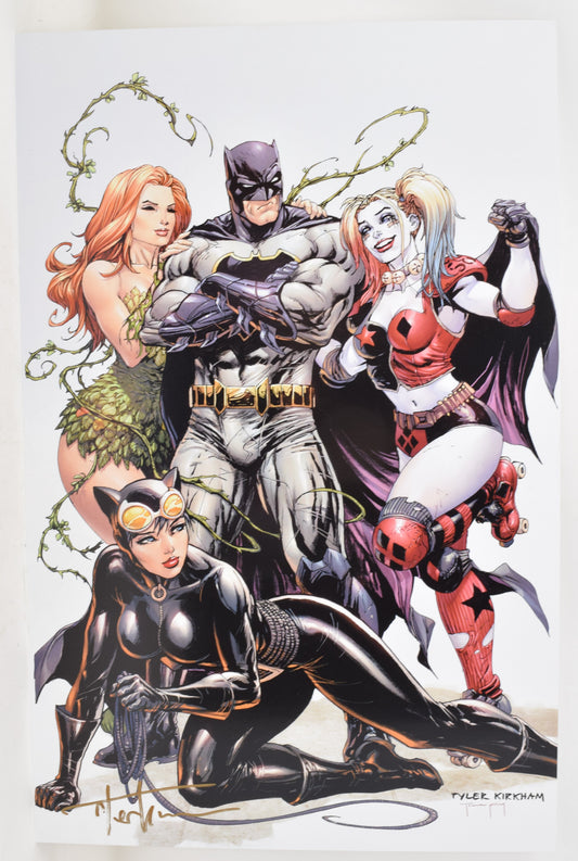 Batman Catwoman Harley Quinn Poison Ivy Print 11 x 17 Signed Tyler Kirkham GGA