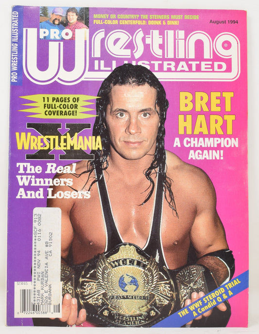 Pro Wrestling Illustrated Magazine August 1994 VF WWE WWF Bret Hart Doink