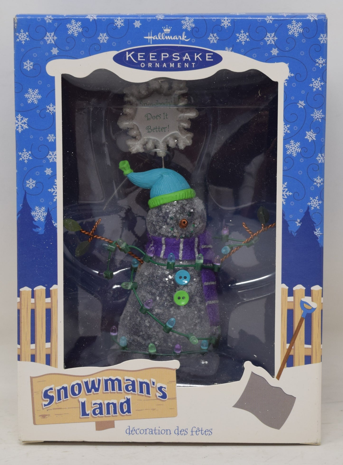 Hallmark Keepsake Ornament Purple Muffler Snowmans Land Christmas Tree 2003 NIB