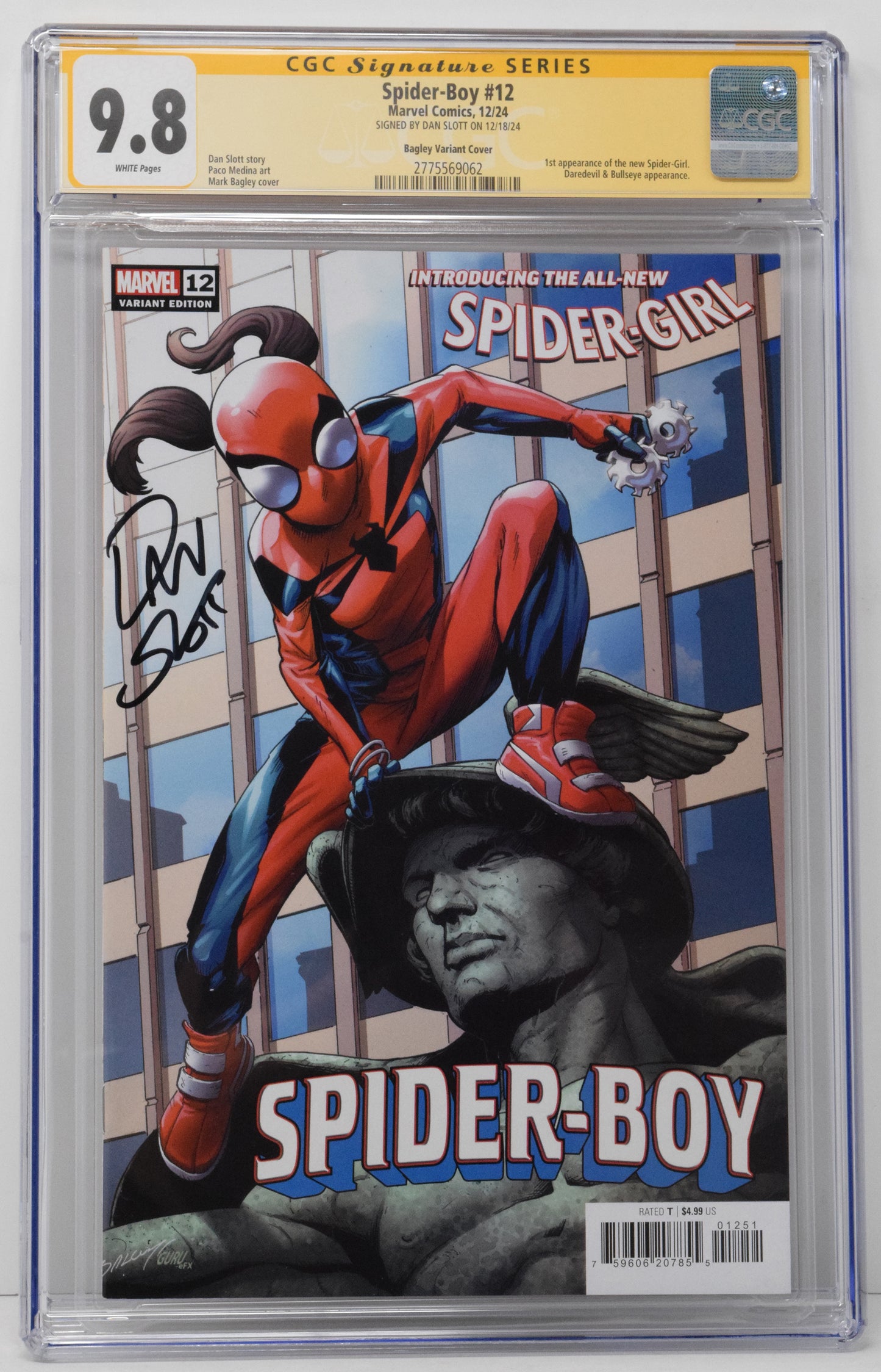 Spider-Boy #12 E Mark Bagley (10/23/2024) Marvel CGC SS 9.8 SIGNED Dan Slott