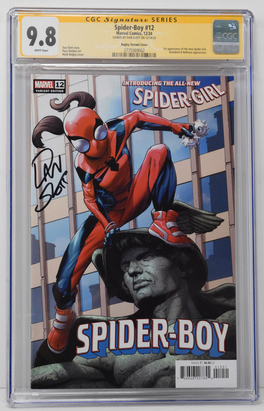 Spider-Boy #12 E Mark Bagley (10/23/2024) Marvel CGC SS 9.8 SIGNED Dan Slott