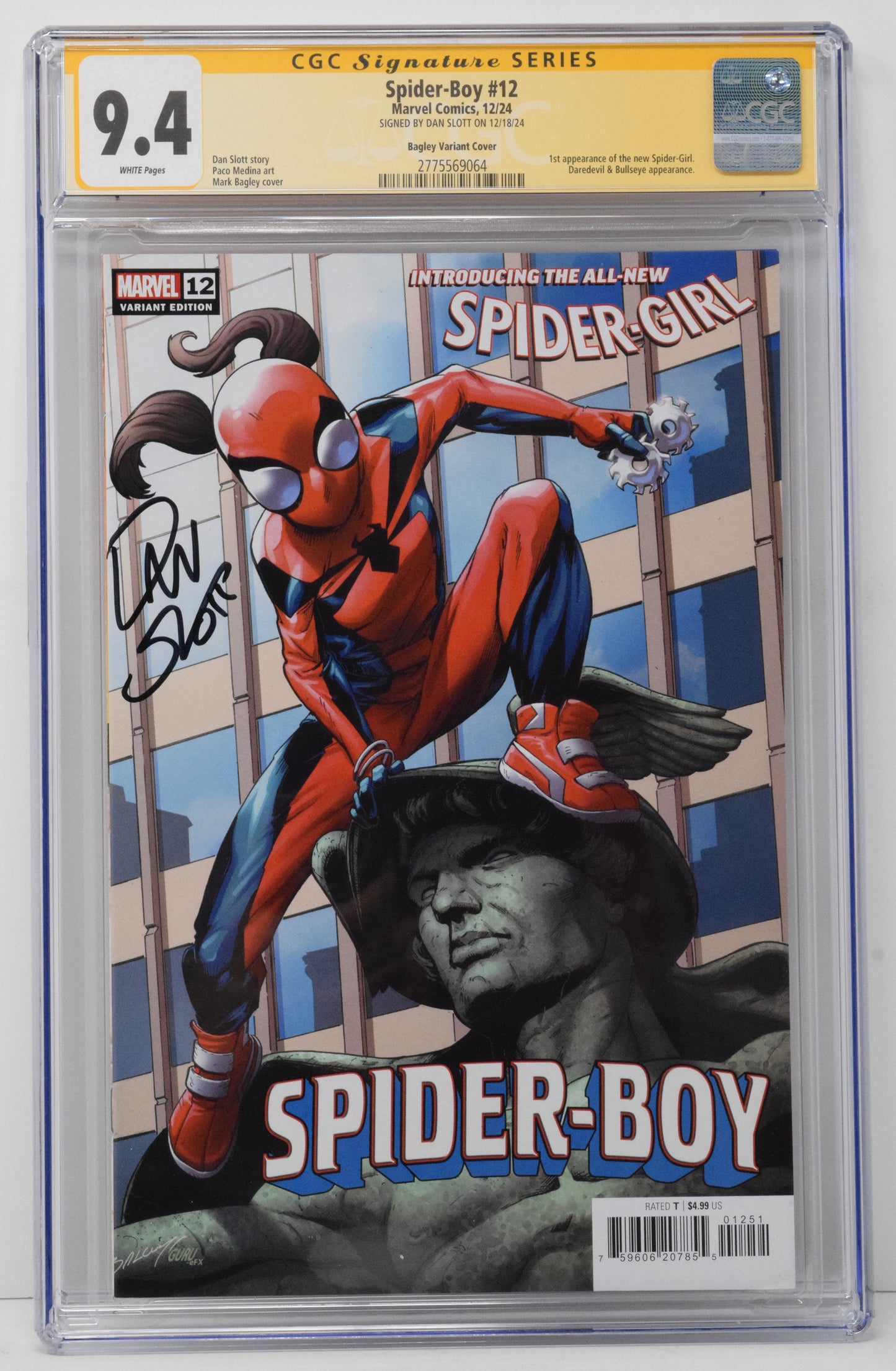 Spider-Boy #12 E Mark Bagley (10/23/2024) Marvel CGC SS 9.4 SIGNED Dan Slott