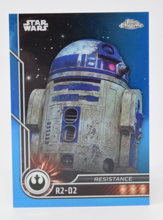 Star Wars Topps Chrome R2-D2 Blue Refractor 71/150 Trading Card 65