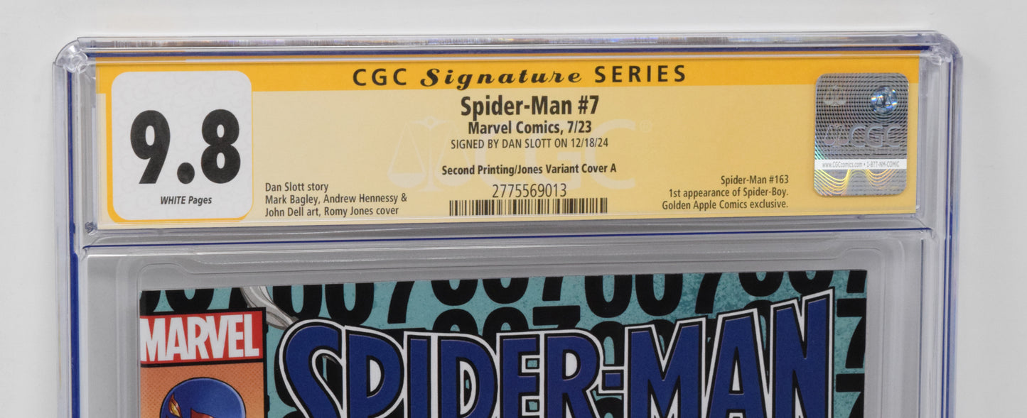 Spider-Man #7 Marvel 2023 Romy Jones Trade Spider-Boy CGC SS 9.8 SIGNED Dan Slott