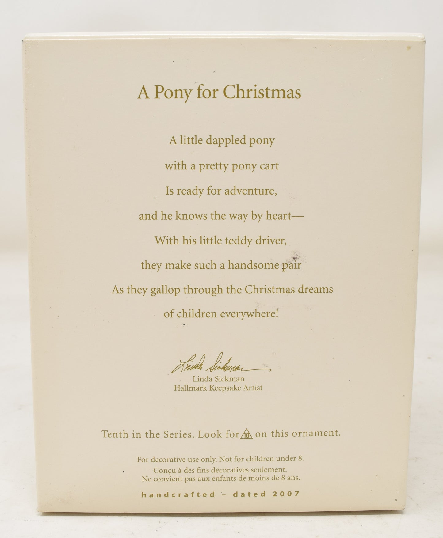 Hallmark Keepsake Ornament Pony For Christmas Tree 2007 NIB