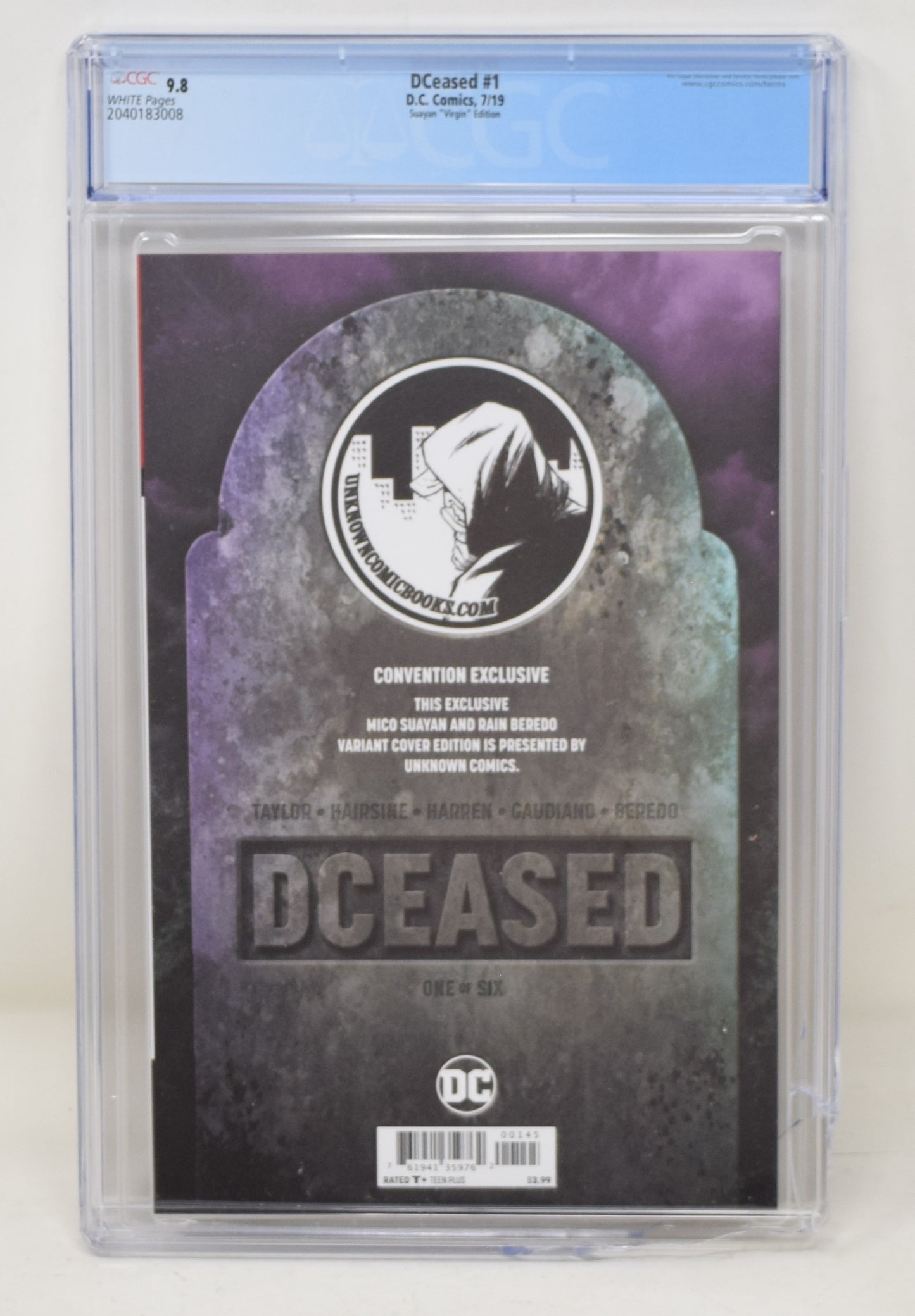 Dceased 1 DC 2019 CGC 9.8 Suayan Virgin Cover Variant Cracked