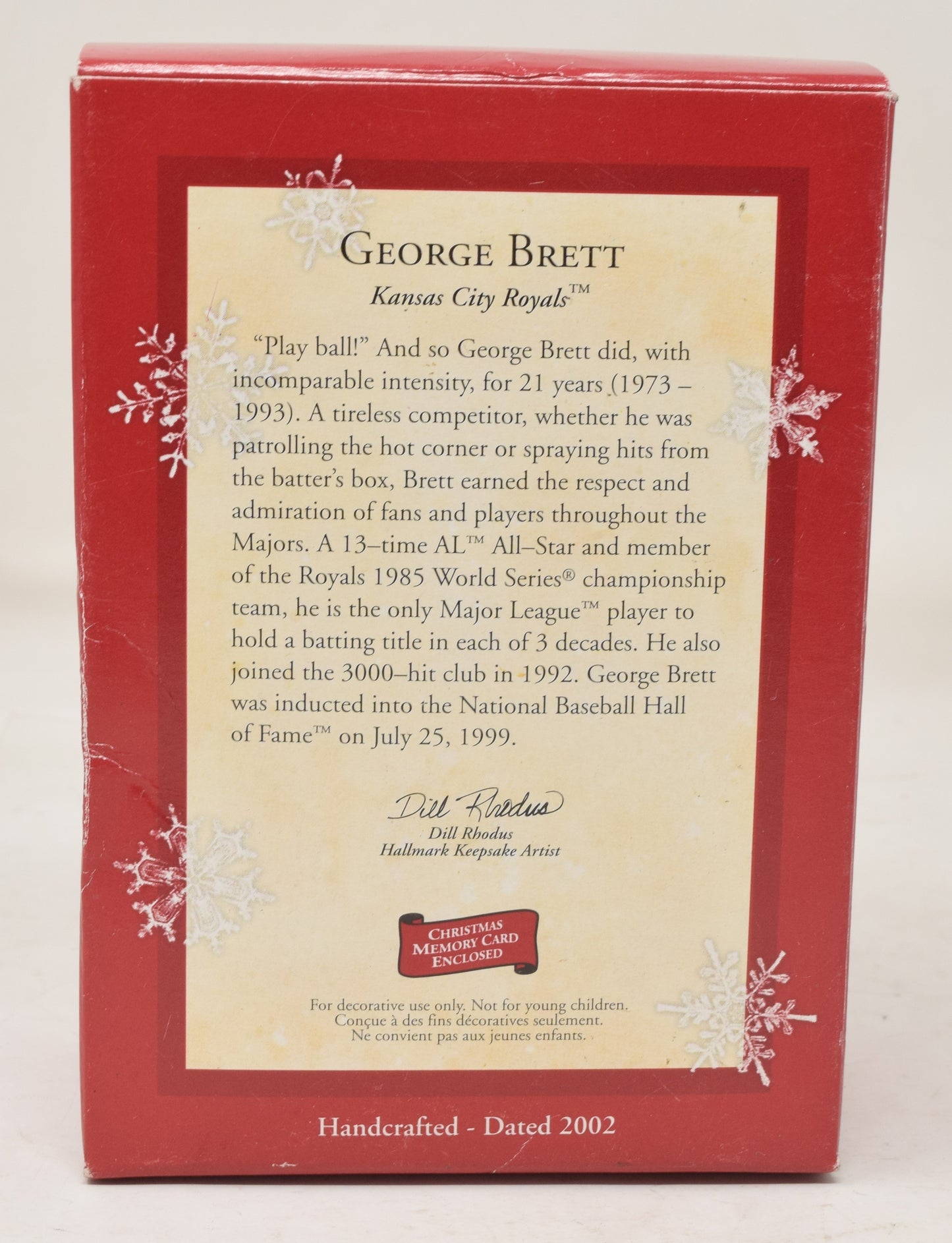 Hallmark Keepsake Ornament George Brett Baseball MLB Christmas Tree 2002 NIB