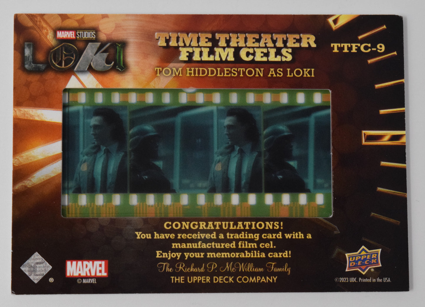 Loki Time Theater Film Cel Card Marvel Upper Deck 2023 TTFC-9