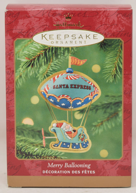 Hallmark Keepsake Ornament Merry Ballooning Santa Claus Christmas Tree 2000 NIB