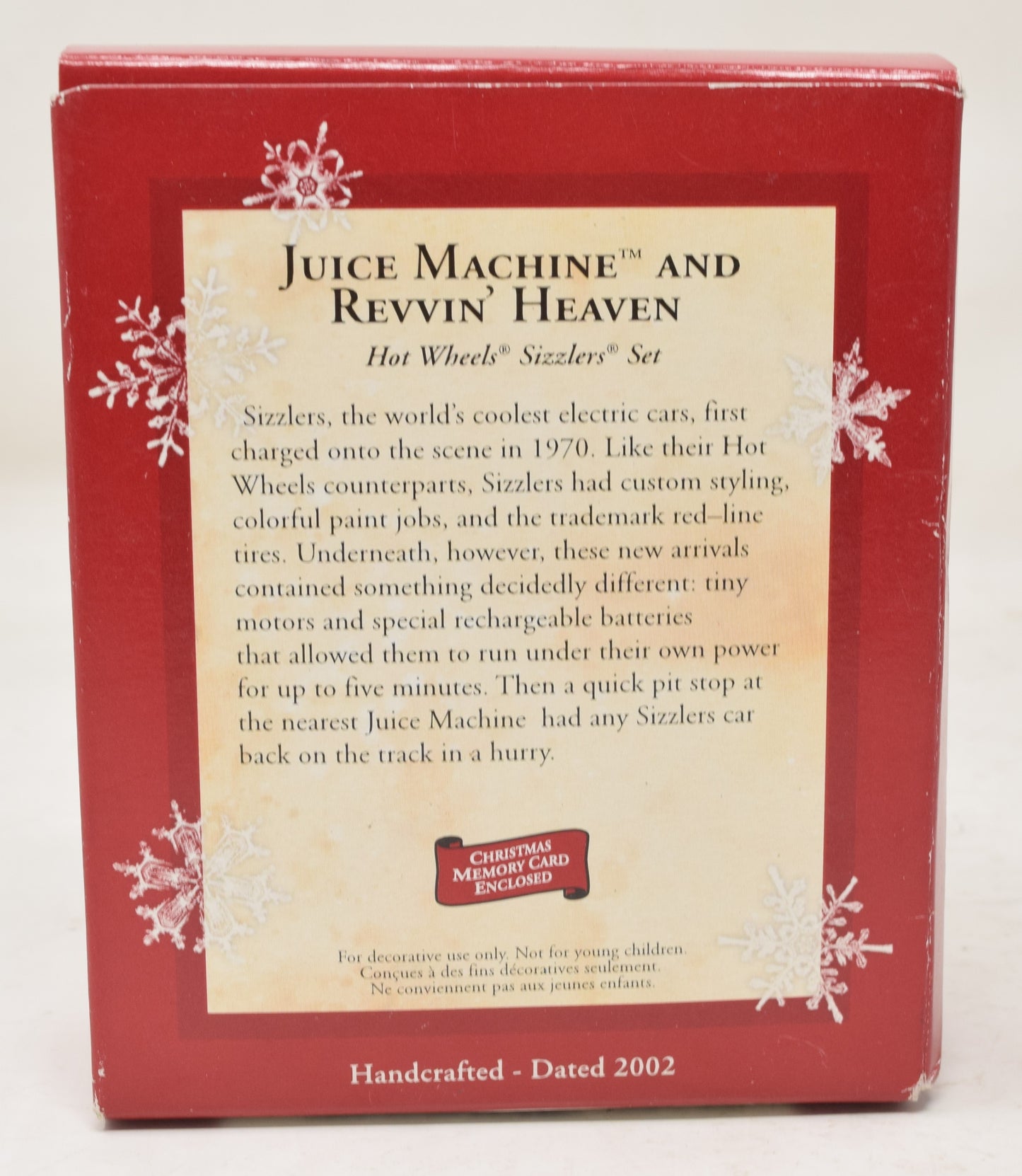 Hallmark Keepsake Ornament Hot Wheels Juice Machine Revvin Heaven Christmas 2002 NIB