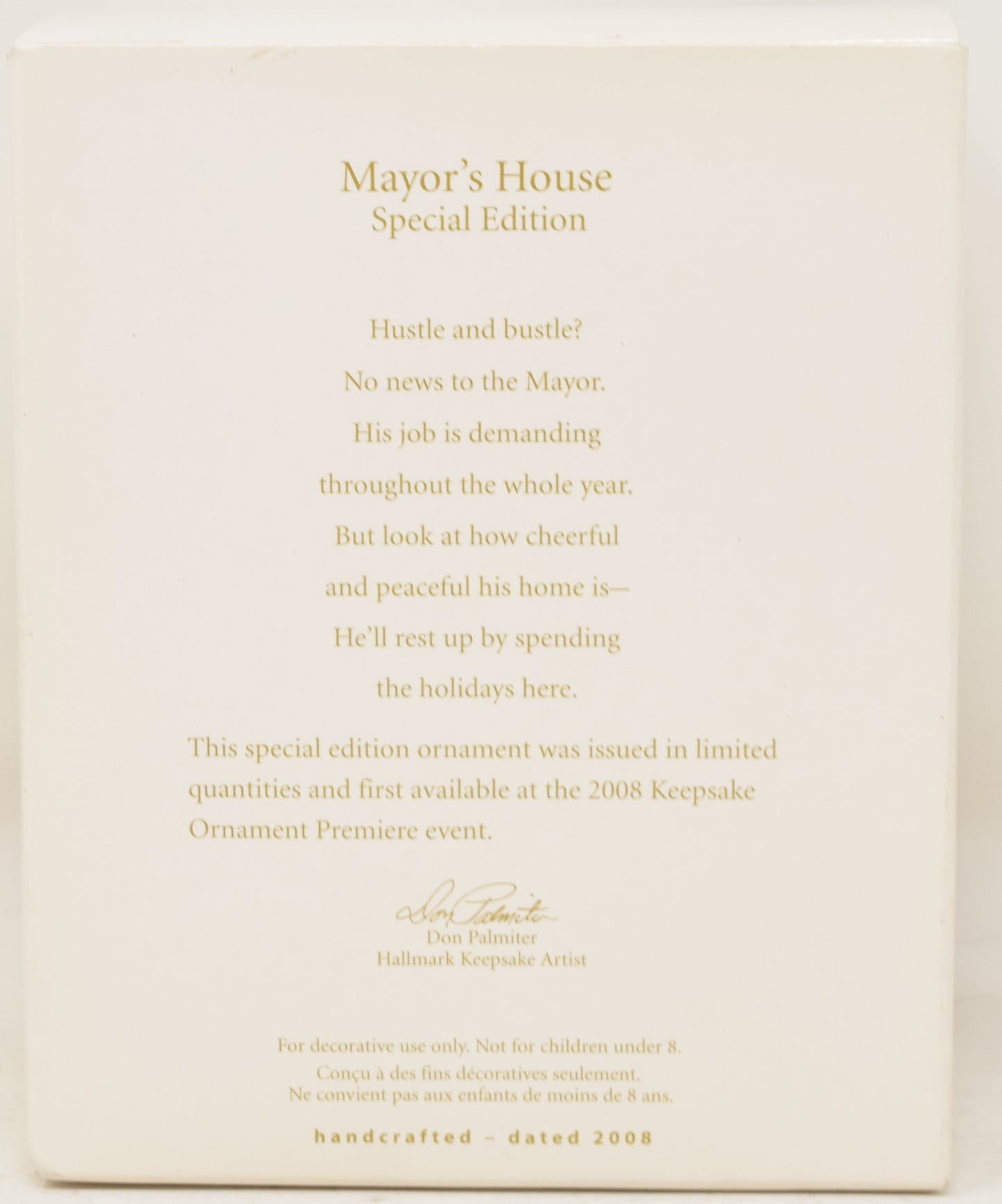 Hallmark Keepsake Ornament Mayors House Christmas Tree 2008 NIB