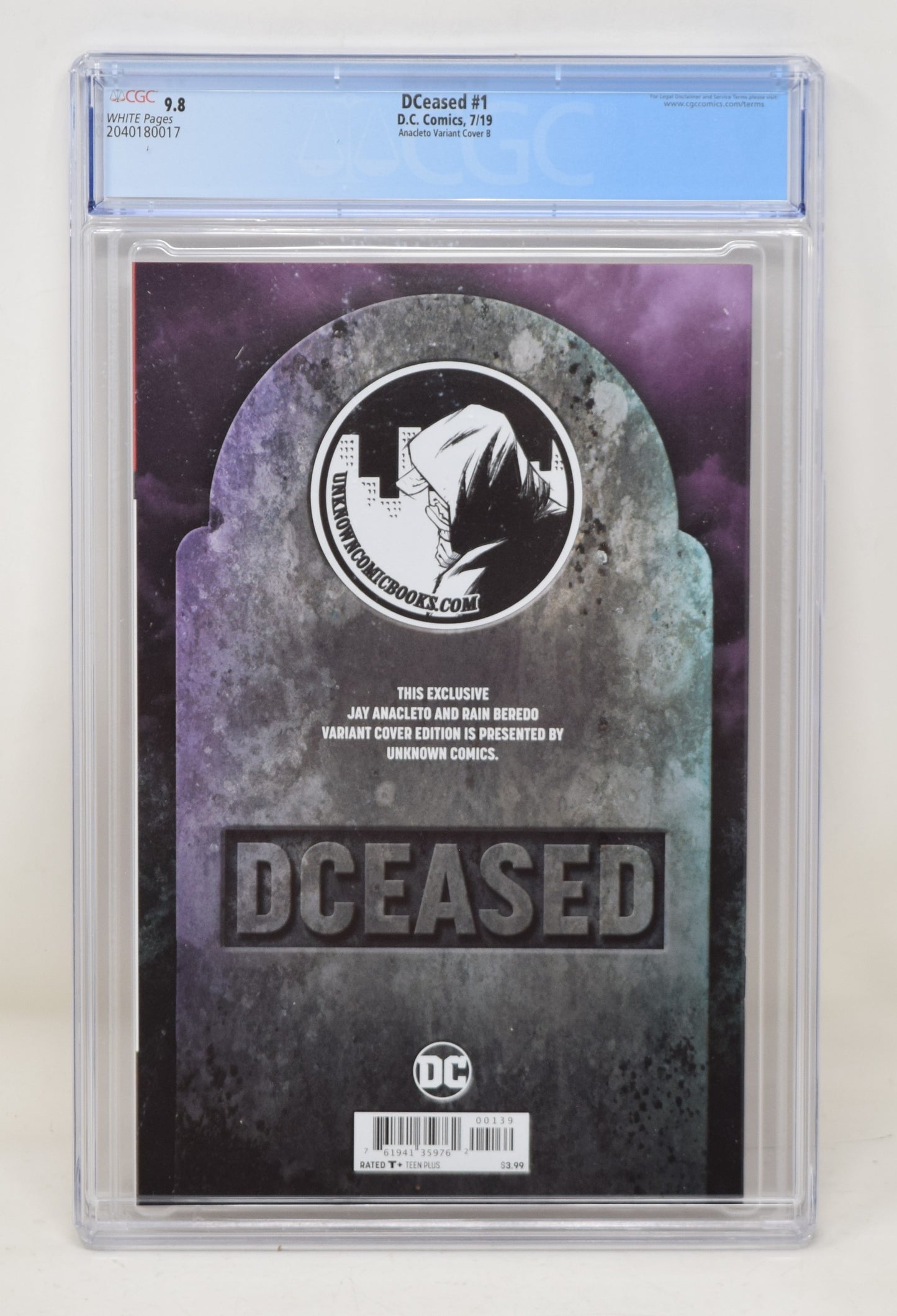 Dceased 1 DC 2019 CGC 9.8 Jay Anadeto Cover B