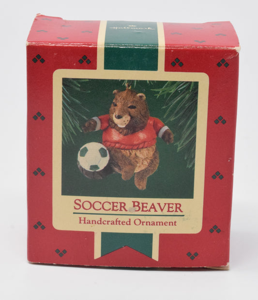 Hallmark Keepsake Soccer Beaver Christmas Ornament 1985