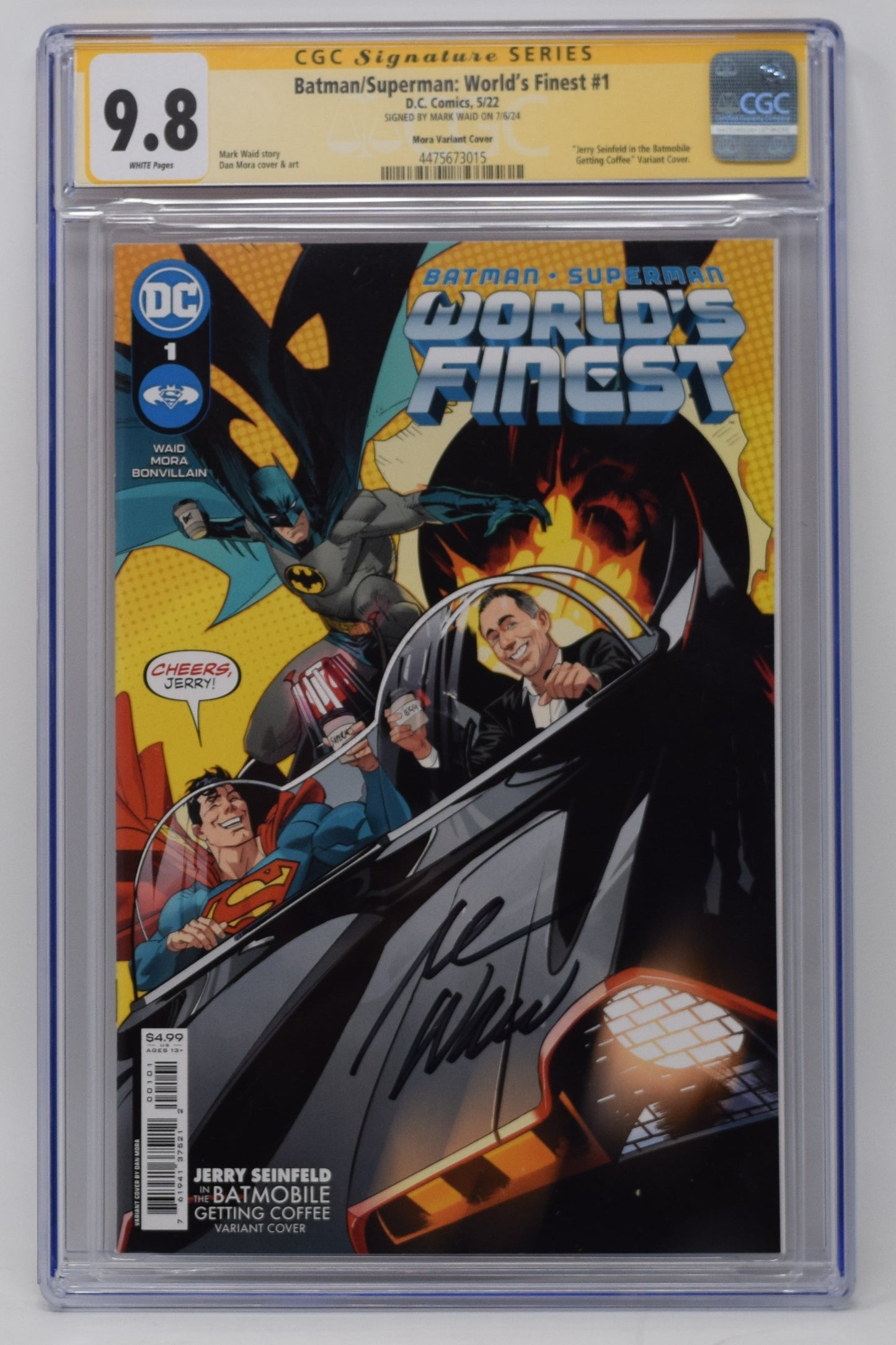 Batman Superman Worlds Finest 1 Jerry Seinfeld CGC SS 9.8 Signed Mark Waid