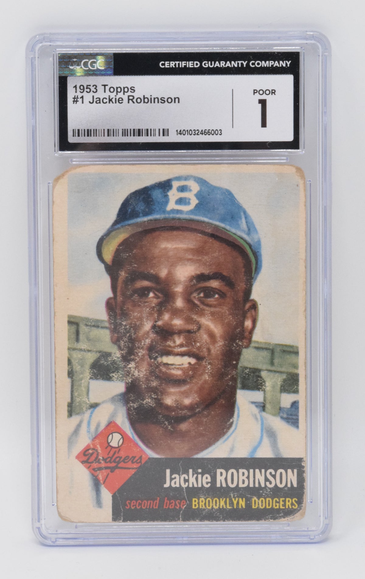 Jackie Robinson Dodgers 1953 Topps Baseball Card CGC 1 – Golden 