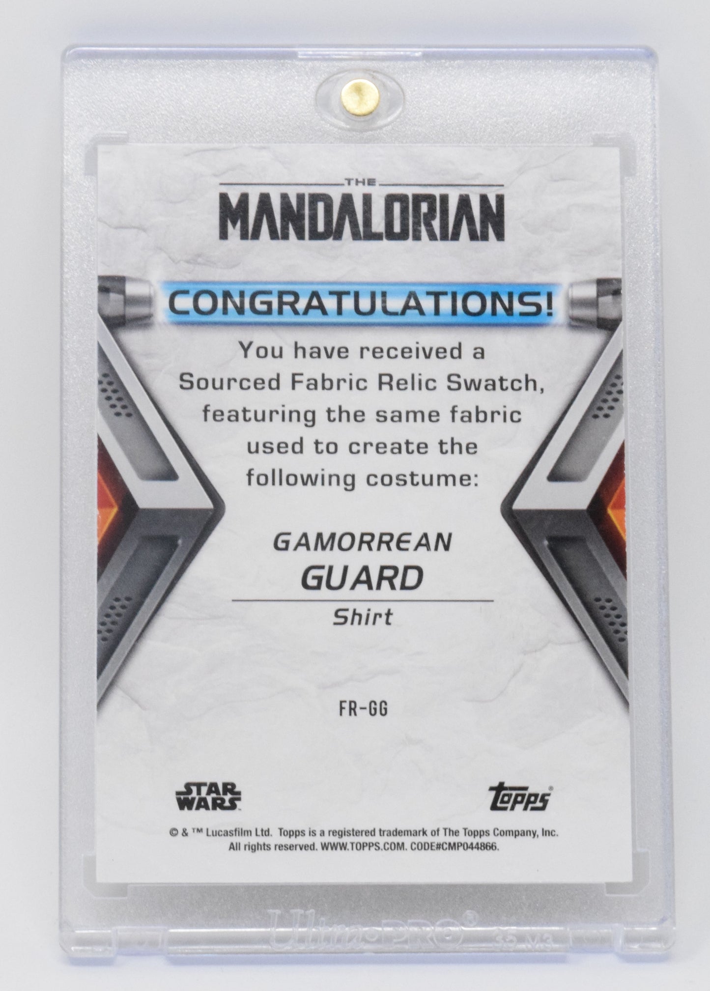 Star Wars Mandalorian Gamorrean Guard Fabric Relic Topps 2021 FR-GG 10/10