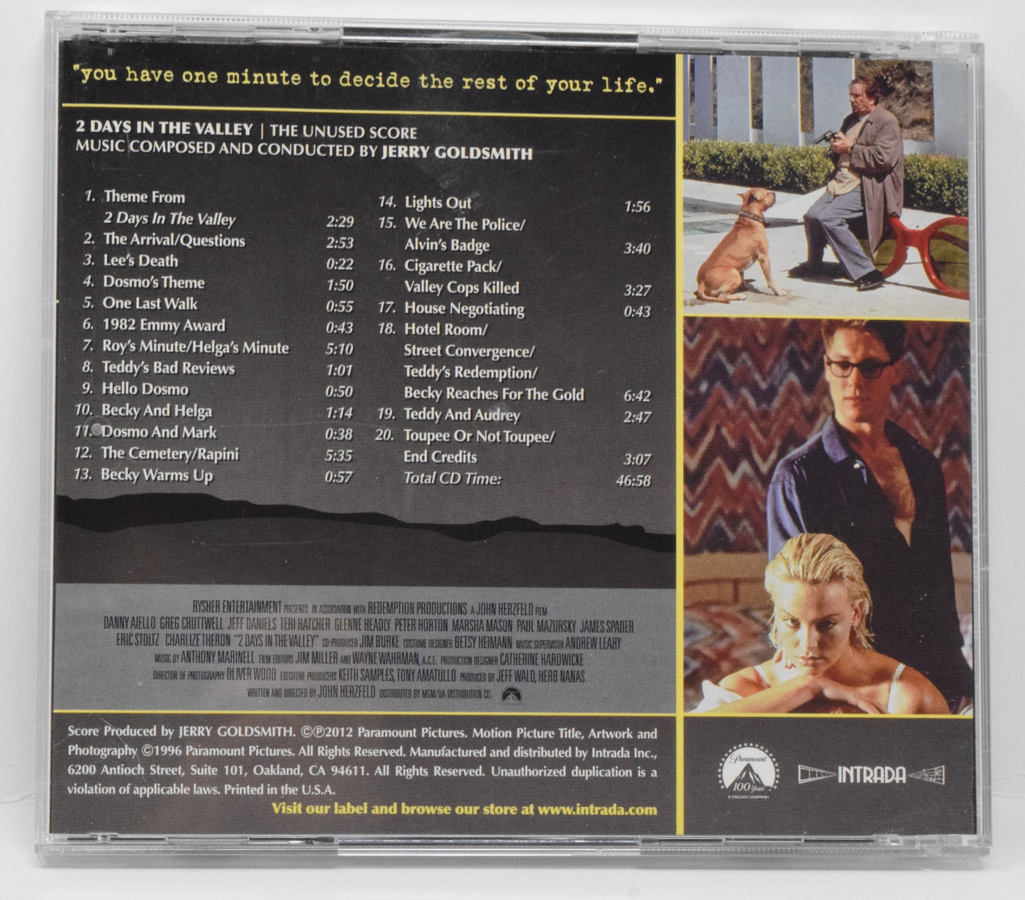 2 Days In The Valley Soundtrack CD Jerry Goldsmith