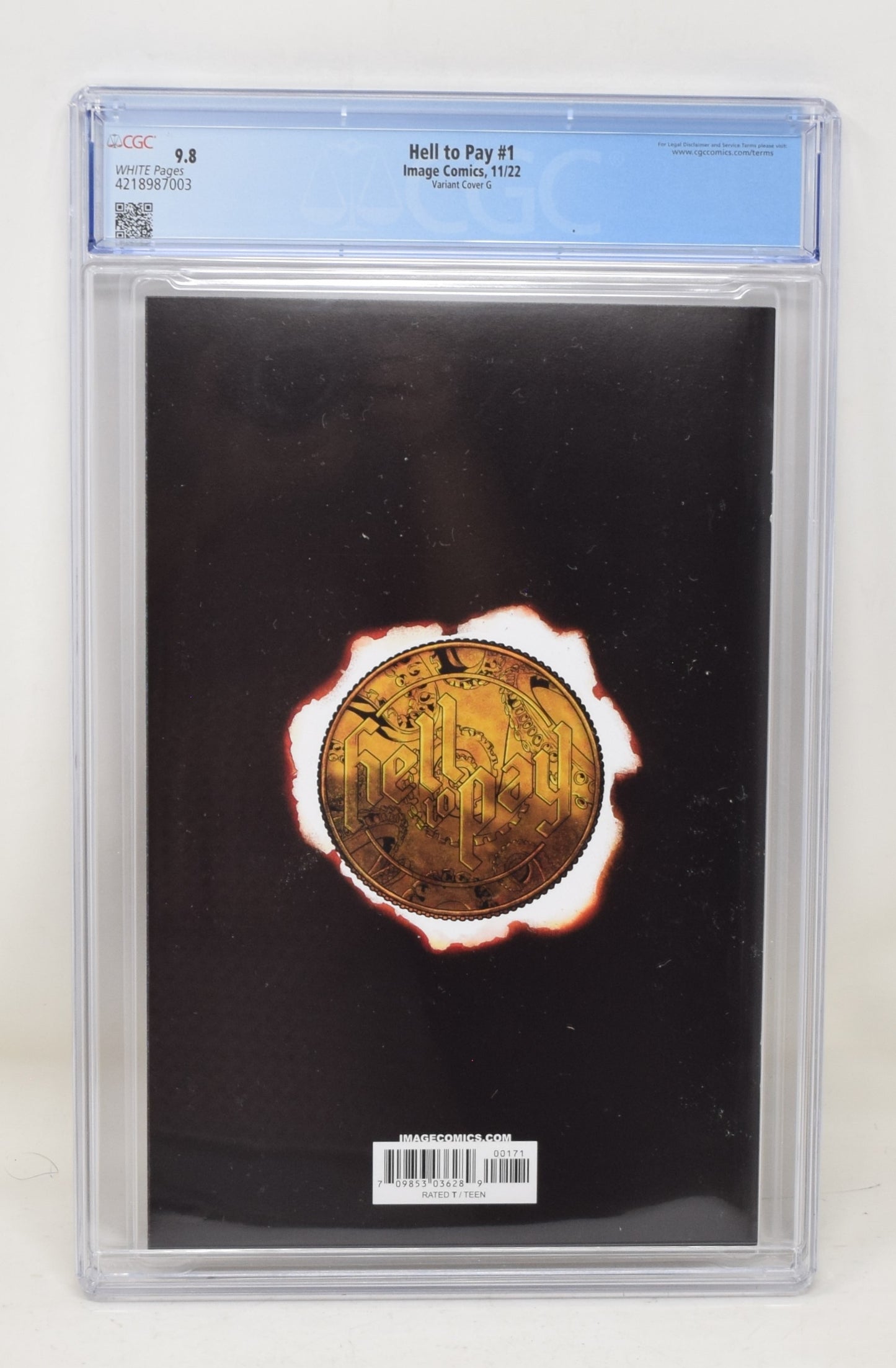 Hell To Pay 1 Image 2022 CGC 9.8 1:100 Will Sliney Foil Hellcoin Variant