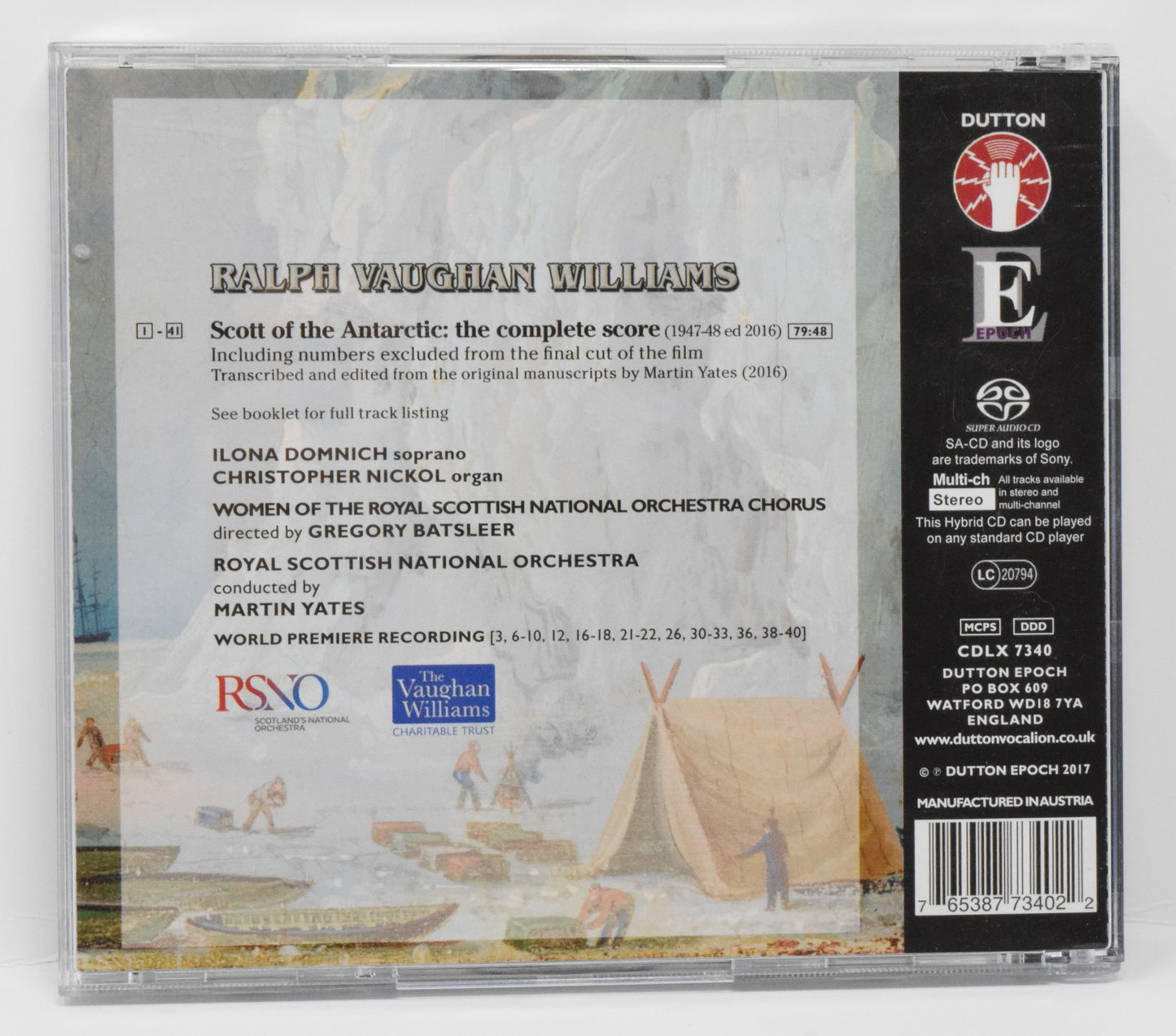 Ralph Vaughan Williams Scott Of The Antarctic Soundtrack CD Dutton