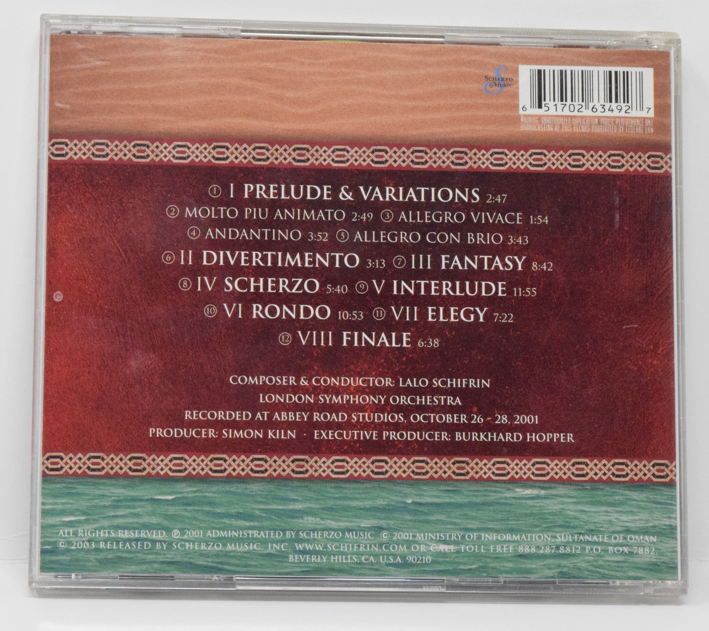 Lalo Schifrin Symphonic Impressions Of Oman CD