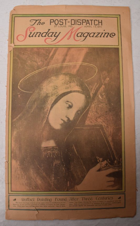 Post Dispatch St Louis April 19 1914 HG Wells Worlds Last War Raffael Painting - Golden Apple Comics