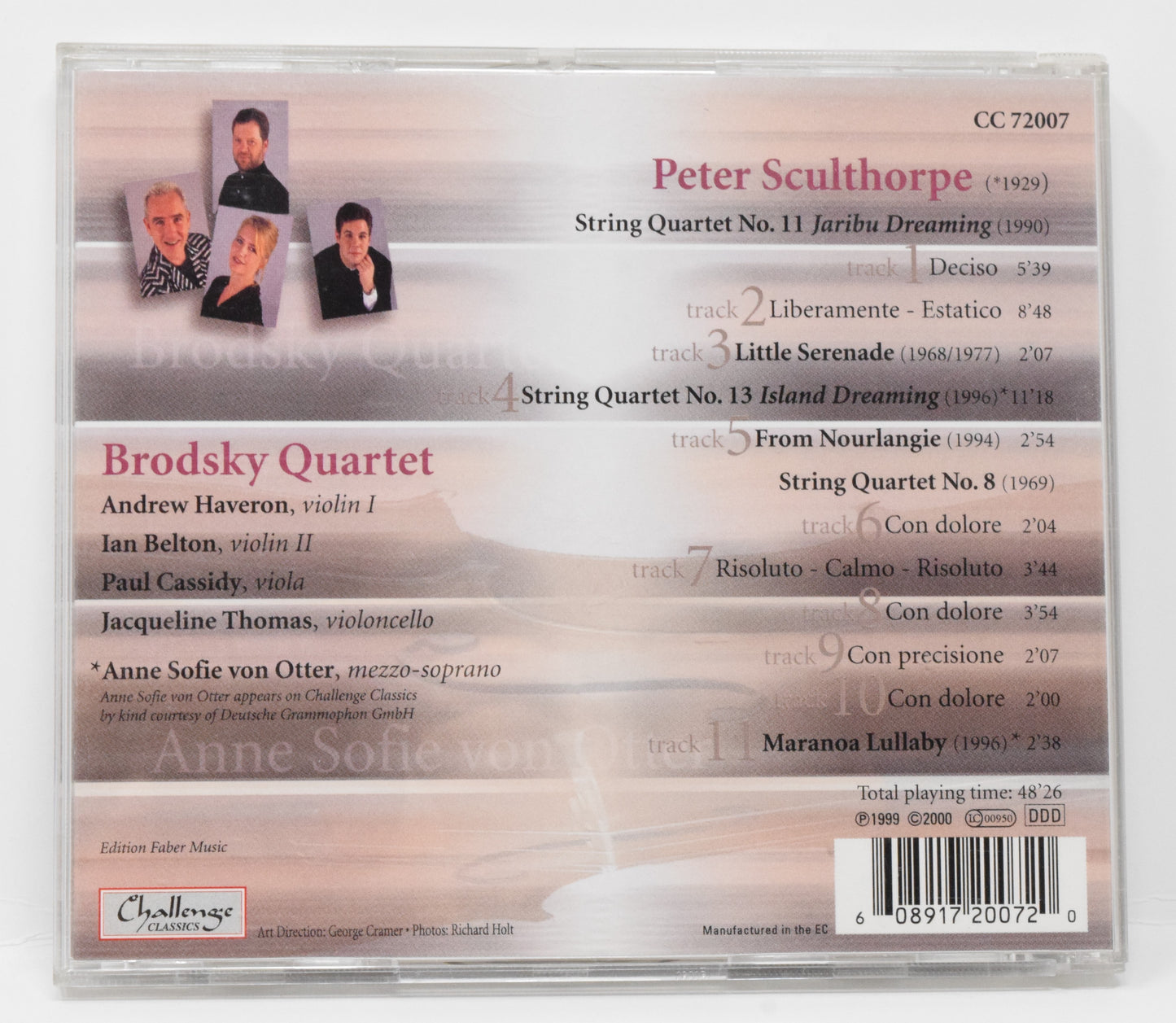 Brodsky Quartet Peter Sculthorpe Annie Sofie Von Otter CD