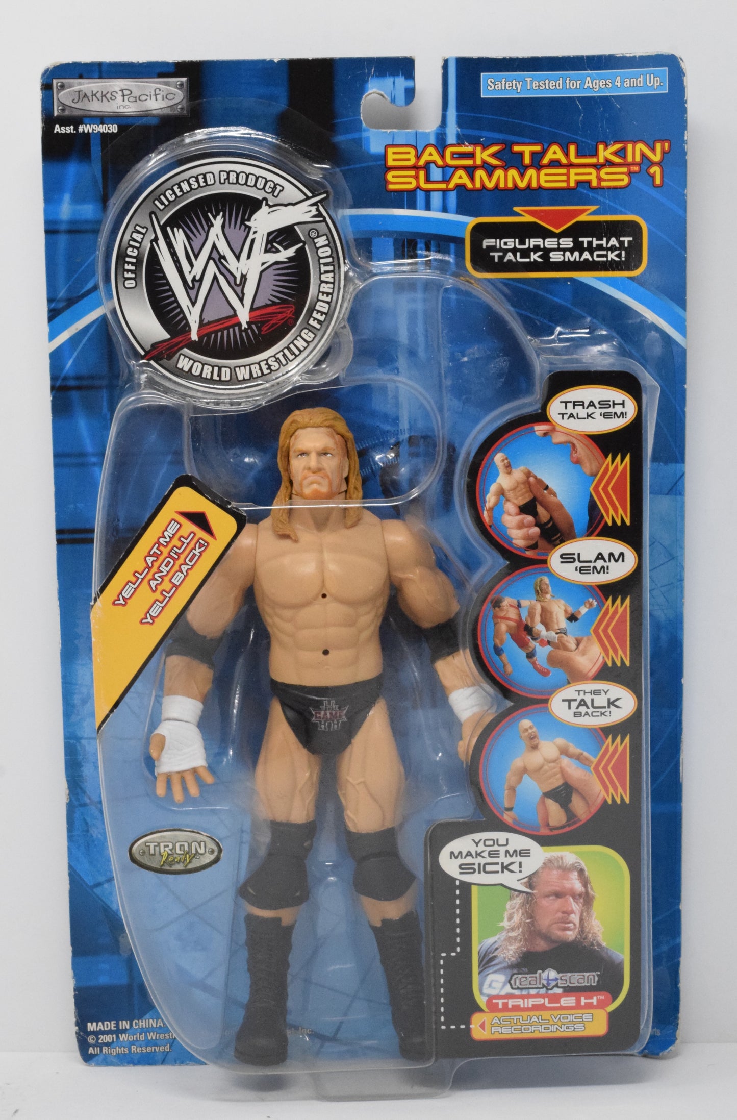 WWE WWF Triple H Back Talkin Slammers Action Figure Jakks 2001 New