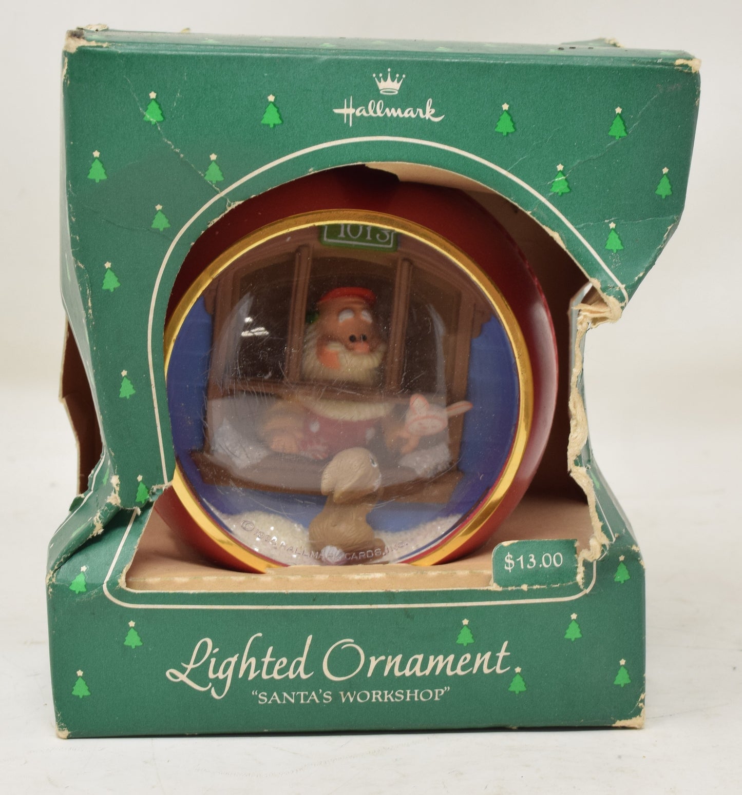 Hallmark Keepsake Ornament Santa's Workshop Lighted Christmas Tree 1984 NIB