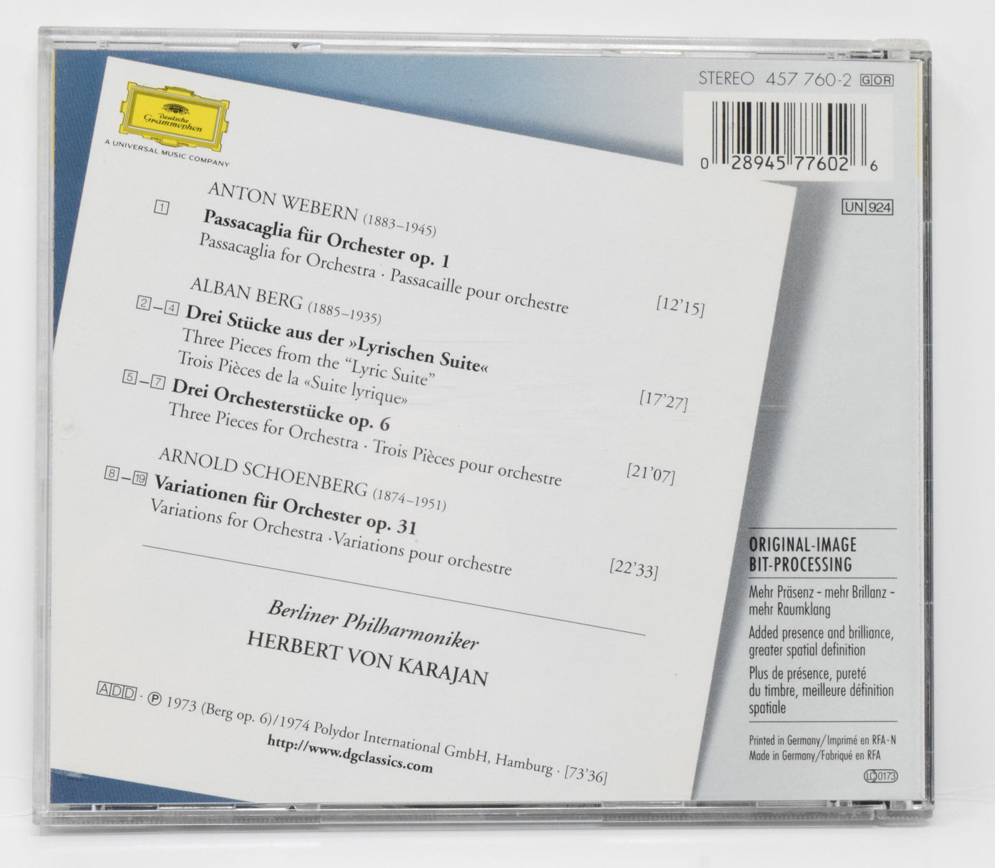 Webern Schoenberg Berliner Phil Pasacaglia CD