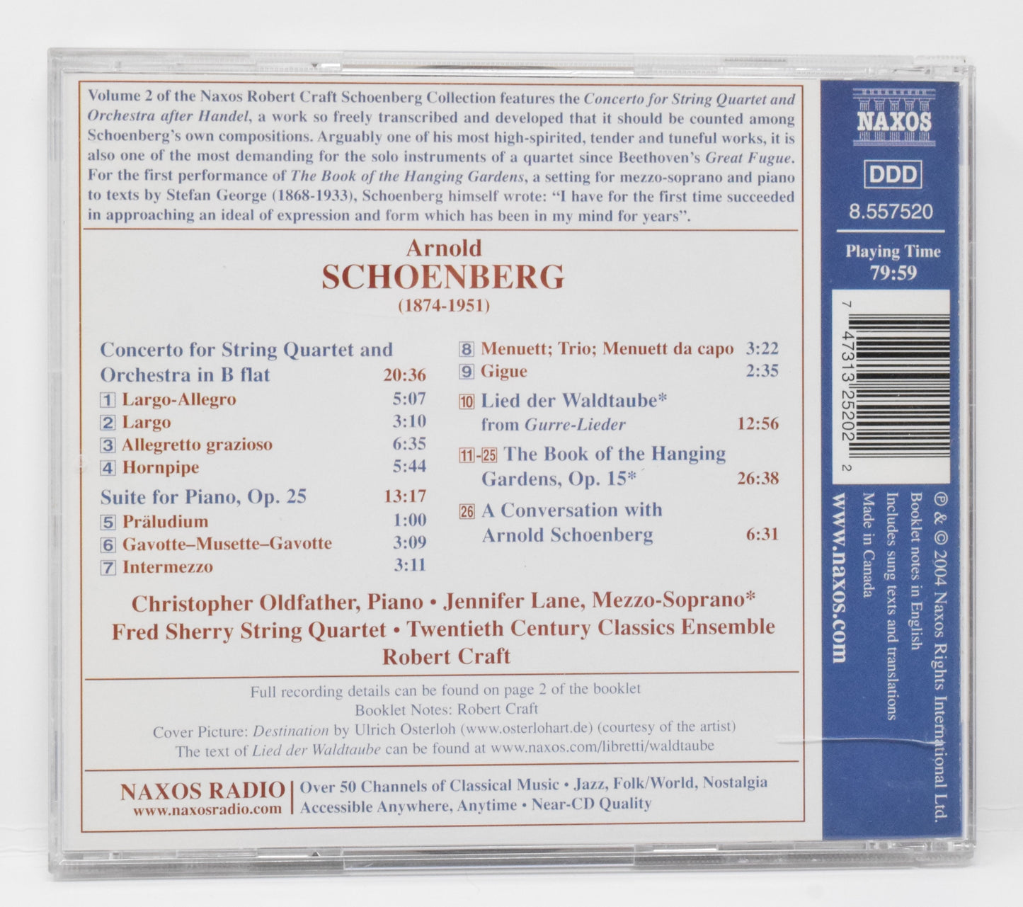 Schoenberg Fred Sherry Concerto String Quartet Book Of Hanging Gardens CD