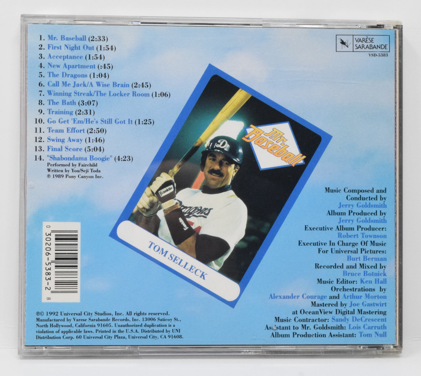 Mr Baseball Soundtrack CD Jerry Goldsmith Tom Selleck