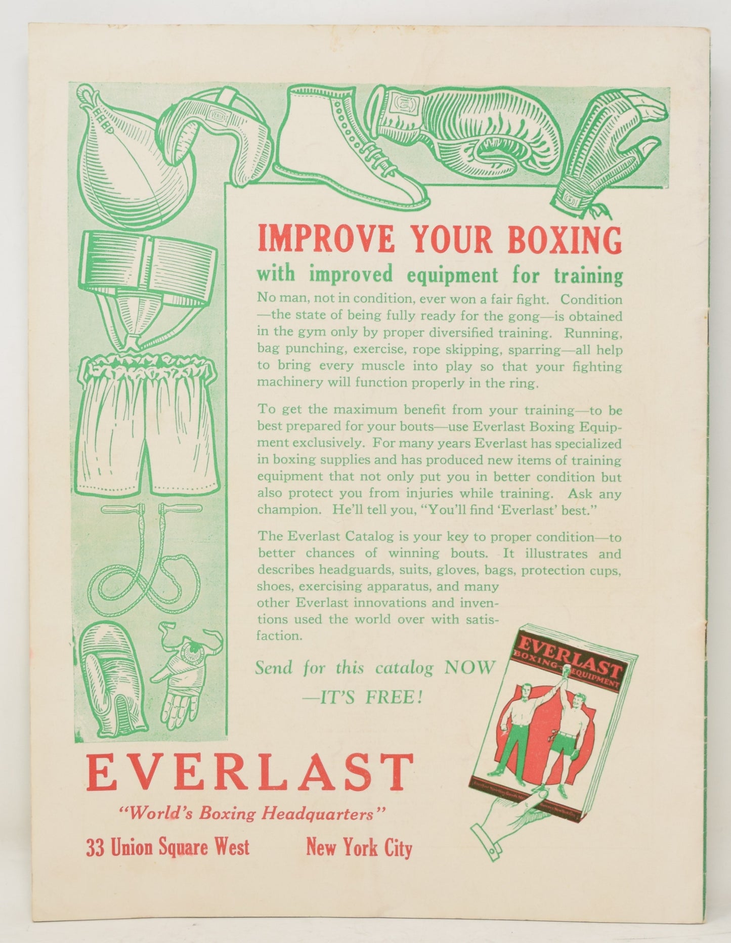 Ring Magazine October 1929 Boxing Izzy Schwartz Everlast Ad