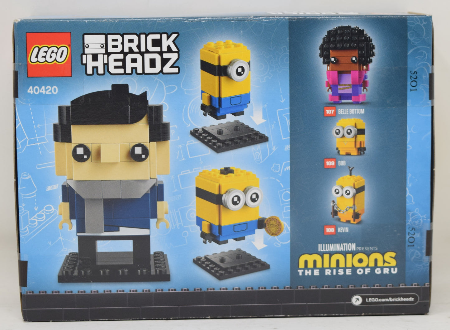 Lego Minions Rise Of Gru Brickheadz Figures Set 40420 New