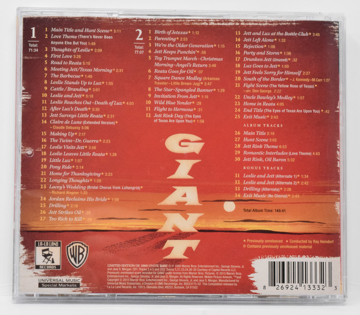 Giant Soundtrack CD 2 Disc Dimitri Tiomkin LTD 3000