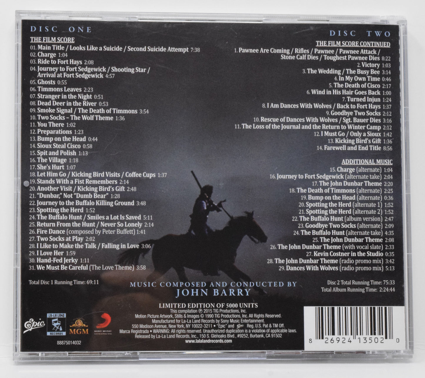 Dances With Wolves Soundtrack CD 2 Disc 25th Anniversary John Berry LTD 5000