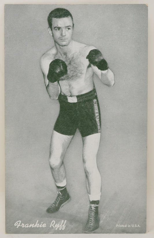 Frankie Ruff Boxing Exhibit Card Postcard Photo 1945 5 x 3