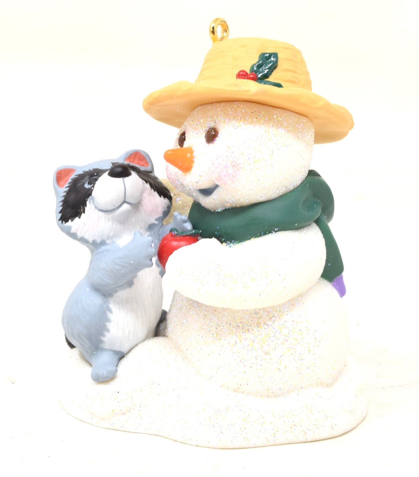 Hallmark Keepsake Ornament Snow Buddies Raccoon Snowman Christmas Tree 2001 NIB