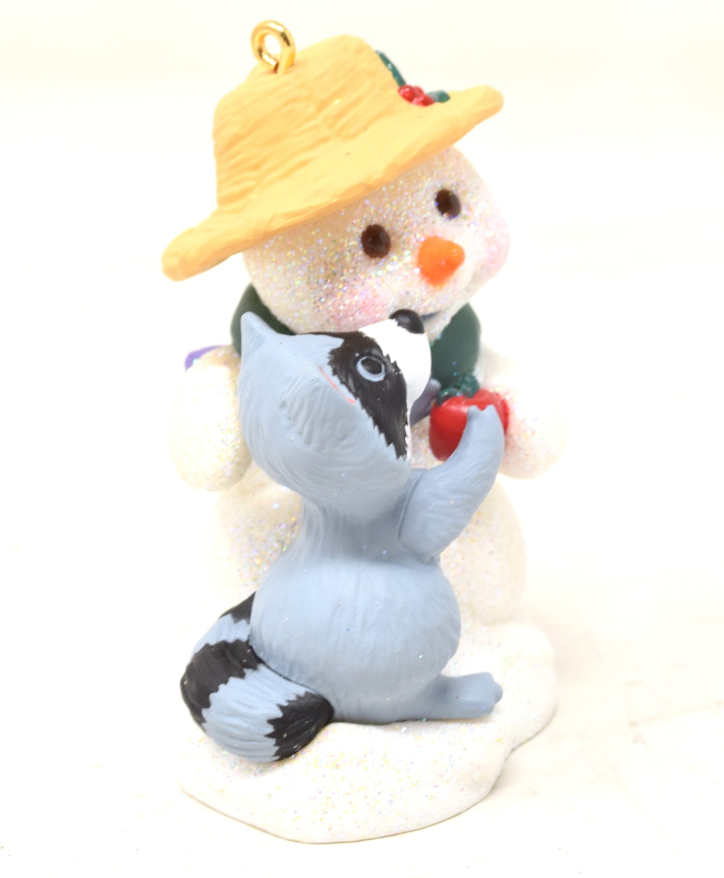 Hallmark Keepsake Ornament Snow Buddies Raccoon Snowman Christmas Tree 2001 NIB